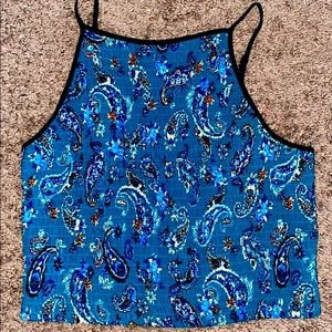 Paisley Green/Blue Crop top